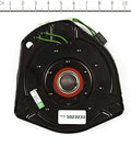 Top view of Briggs and Stratton 5023233SM Electric Clutch with size scale, showing black metal construction