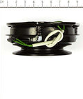 Side view of Briggs and Stratton 5023233SM Electric Clutch, showing wires and size against a measuring grid.