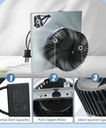 S97015162 Motor Upgrade Assembly Compatible with Broan NuTone Bathroom Exhaust Fans showing motor, capacitor, and fan elements