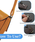 12 Pcs Bronze D Ring Studs With Ball Head Buttons And Rivets Set for leather crafting and installation on a handbag strap.