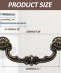 Vintage Drop Bail Drawer Pulls 6 Inch Center To Center 150mm Bronze Zinc Alloy Cabinet Handles size details image