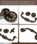 Close-up of Vintage Drop Bail Drawer Pulls 6 Inch Center To Center 150mm Bronze Zinc Alloy Cabinet Handles, 4 Pack