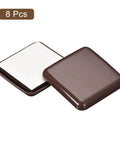 Furniture Sliders, 8Pcs 2" - Plastic Self-Adhesive Square Sliding Pads, Chair Glides for Carpeted Tile Vinyl Hardwood Floors (Brown)