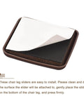 Furniture Sliders, 8Pcs 2" - Plastic Self-Adhesive Square Sliding Pads, Chair Glides for Carpeted Tile Vinyl Hardwood Floors (Brown) close-up