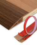 Floor Transition Strip Vinyl Door Threshold Ramp Self Adhesive Carpet Edging Strip Doorway Edge Trim in brown wood grain