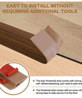 Floor Transition Strip Vinyl Door Threshold Ramp Self Adhesive Carpet Edging Strip Doorway Edge Trim in brown wood grain.