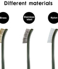 9 Pieces Mini Wire Brush Set Rust Paint Metal Cleaner Steel,Nylon,Brass Brush Set for Detai Cleaning Welding Slag,Dirt material types