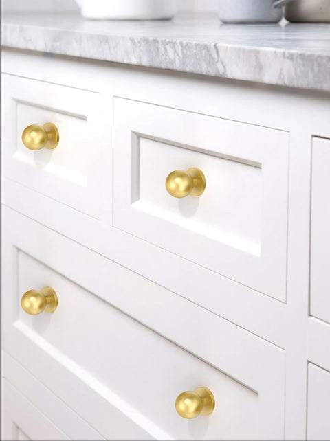 Set Of 10 Brushed Gold Cabinet Knobs 1 Inch Zinc Drawer Pulls For Kitchen Cabinets And Dresser Drawers With Easy Install And Scratch Resistant Finish
