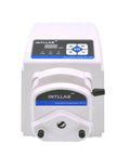 Front view of BT100 Variable Speed Peristaltic Pump with Pump Head YZ15, displaying control panel and pump mechanism.