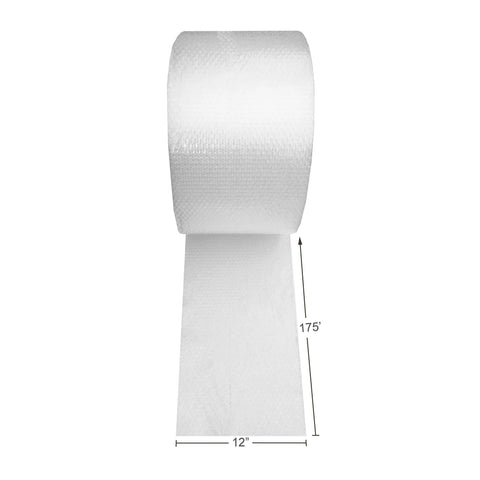 Bubble Cushioning Wrap For Fragile Items Perforated 12 Inch Roll 175 Ft Clear With Small Three Sixteenth Inch Bubbles