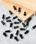 24pcs Cabinet Door Repair Pins, Spring Loaded Pin, Telescopic Spring Pins for Connecting Small Furniture Door Panels, Black finish