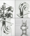 Cable Pulley 48mm Wheel Wall Mount, Bearings Inside, Stainless Steel Rope Pulley for Pulley System, Sliding Gate, Load 1100 LB, 1Pcs
