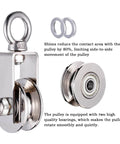 40mm Cable Pulley Wheel, Bearing Inside, Rope Pulley for Pulley System, Gym Equipment, Clothesline and DIY Projects 1Pack