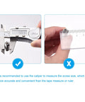 Caliper measuring Ball Point Set Screws M8 X 16mm 304 Stainless Steel, showing accuracy over a ruler.