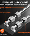 VEVOR SFC20 1000mm linear rail kit with 4 aluminum slide blocks on steel shafts and rail supports