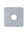 Front view of a 30 Pack Square Washer Plate in carbon steel with 40x40x2.8 mm dimensions for 3/8 bolt holes, load distribution.
