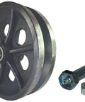 Sliding Barn Door Cast Iron Wheel Kit 8" X 2" with 1/2" Smooth & Quiet Ball Bearings, includes axle and nut