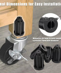 20 Pcs Caster Socket Sleeve Round Inserts For Standard Tubes And 1 Inch Caster Wheels displayed in use and detail