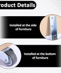 Gate Caster Wheels Replacement For Doors And Furniture Sinking Bottom Pulley installed on furniture