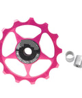 Pink Pulley Ceramic Bearing Jockey Pulley Road Bike Bicycle Rear Derailleur Jockey Wheel Bicycle Parts with bearings
