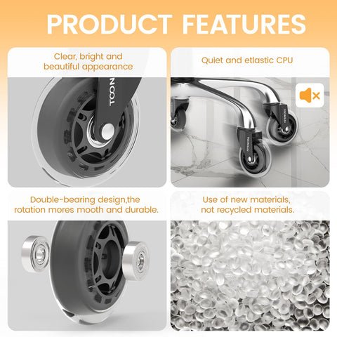 3 Inch Office Chair Wheels Replacement Casters For Carpet And Hard Floors 7-16 Inch Diameter And 7-8 Inch Stem Length Set Of 5