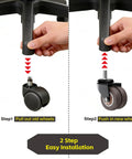 Step-by-step installation of 2 Inch Chair Wheels 5 Pack Heavy Duty Grey Rubber Casters Non Marking Replacement For Hardwood And Carpet Floors