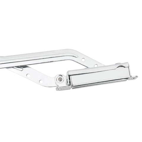 Chrome-plated cabinet door hinge with adjustable hydraulic buffer, vertical swing lift up 7.72-8.82 lbs capacity, iron material
