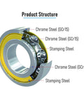 6700ZZ 10 PCS Deep Groove Ball Bearing 10×15×4mm Chrome Steel P0 Z2 structure with labeled components for industrial use