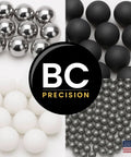 Assorted precision bearing balls, including (25 Qty) 1/2" Inch (0.50") Precision Chrome Steel Bearing Balls G25, in multiple colors.