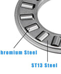 4 Sets NTA815+2TRA, Thrust Needle Roller Bearings with Two Washers, ID 1/2", OD 15/16", showing steel components.