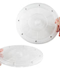 2 Pack 8 Inch Clear Acrylic Turntable Organizer Rotating Swivel Stand Spinner With 6 Steel Ball Bearings And 55 Pounds Capacity