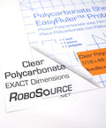 Clear polycarbonate sheet with EasyRuler film, 12x18, 1/16 inch thick, for VEX robots and DIY hobby, shatter resistant.