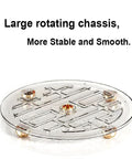 11 Inch Round Rotating Makeup Organizer Lazy Susan Turntable Vanity Storage bottom view showing clear spinning tray mechanics.