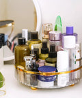 11 Inch Round Rotating Makeup Organizer Lazy Susan Turntable Vanity Storage For Skincare, Makeup, Perfume And Cosmetics, Clear 360 Degree Spinning Display Tray With No Assembly Required, 3 Inch High Caddy.