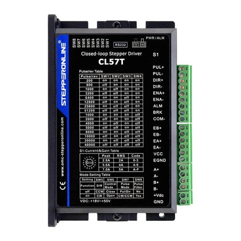 Closed Loop Stepper Motor 1 Axis CNC KIT 2.0 Nm/283.28oz.in Nema 23 Motor & 0-8.0A 24-48VDC Closed Loop Stepper Driver CL57T V4.1