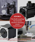 Sinoblu 14mm-to-14mm aluminum rigid shaft coupling; clamp-on for stepper/servo motors in CNC and 3D printers