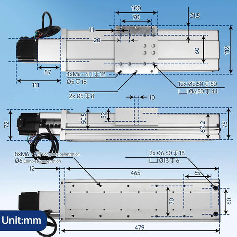 300mm heavy CNC linear actuator kit with enclosed aluminum stage, NEMA23 stepper motor, 1605 ball screw, XYZ control