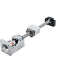 SFU1605 1000mm Linear Ball Screw Kit with Anti Backlash Nut, motor mount, end supports, coupler, shown in side view