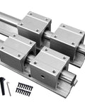 CNC Linear Rail Kit SBR20 with 2pcs 500mm Rails & 4pcs SBR20UU Square Blocks, supported linear guide system for machines