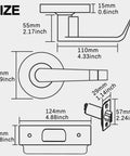 Dimensions of Keyed Entry Grade 2 Commercial Door Lever Lock Non-Handed Satin Chrome 26D Backset 2 3 Quarter Inch UL Fire Rated