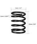 Compression Spring Set Pro Grade 12mm Outer Diameter 1.2mm Wire Diameter 15mm Free Length Black Spring Steel Heat Tempered