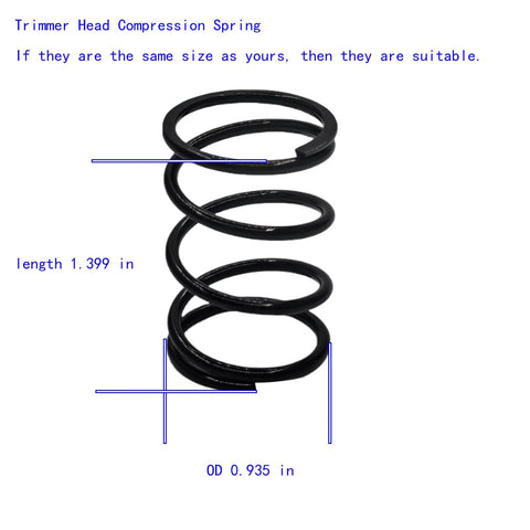 Compression Spring Replacement For EGO 3660582001 Fits ST Series Trimmer Heads, side view showing dimensions 1.399 in length, 0.935 in OD