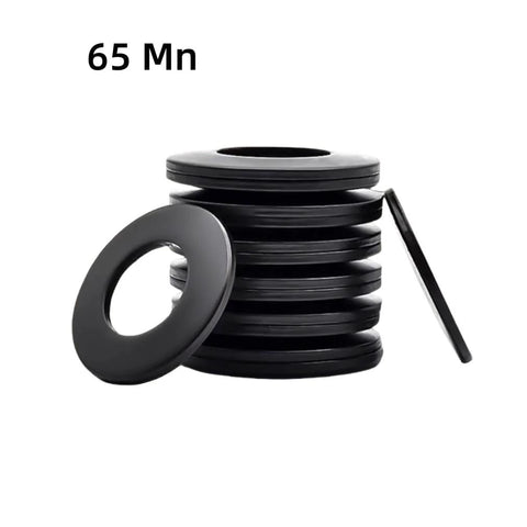 Stack of 65Mn conical Belleville cup washers, three eighths inch high strength, 20 pack
