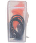 Corded Reusable Earplugs With 25dB NRR in bright orange case for construction and loud environments, flexible tip, pack of six