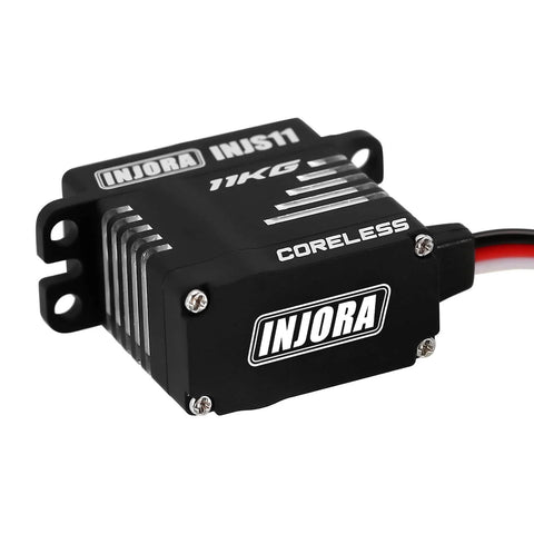 Coreless High Torque Micro Servo with Mount and Servo Horn for SCX24 C10 JLU Bronco Axial 1/24 RC Crawler Car Upgrade Parts (Black)