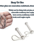 25pcs Cotter Pins, R Clips Hardware Pins, Spring Fasteners Hitch Pin for Trailer Locking in hand and on surface