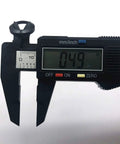 Digital caliper measuring Crush Washer Half Inch By Twenty Eight Steel For 223/556 Caliber Pack Of 5, showing 0.49 inch