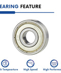10pcs 608ZZ Ball Bearing, Double Metal Sealed Deep Groove Bearings 8x22x7mm in Chromium Steel, High Temperature High Speed Low Noise