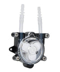 Front view of Peristaltic Pump,DC12V Mini Peristaltic Pump for Laboratory Bioengineering G528 32x23mm with transparent tubing.