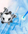 Peristaltic Pump,DC12V Mini Peristaltic Pump for Laboratory Bioengineering G528 with test tube in biotech lab background
